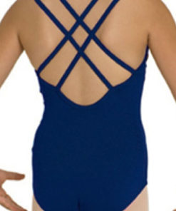 Leotard med spagettistropper i ryggen - SVART