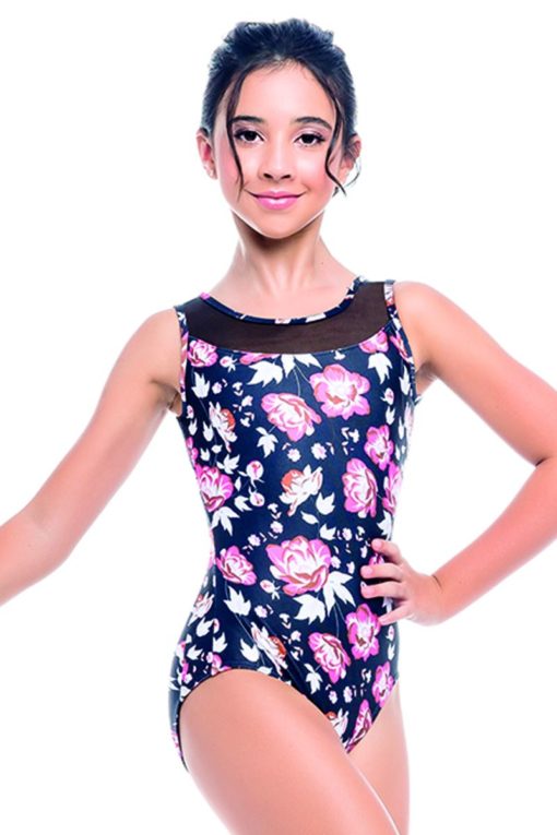 So Danca leotard med blomsterprint og mesh - Image 2
