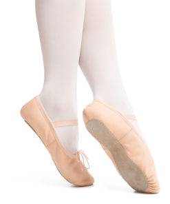 Klassisk ballettsko i skinn, med full sole (RU1000)