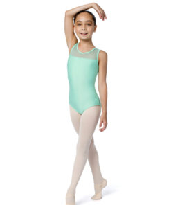 Leotard frå So Danca, med mesh - KVIT (128)