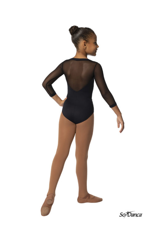 Yndig leotard, med armar i mesh - KVIT (130) - Image 2